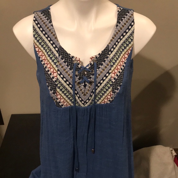 Blue Spring Dress Sz M - Picture 1 of 7